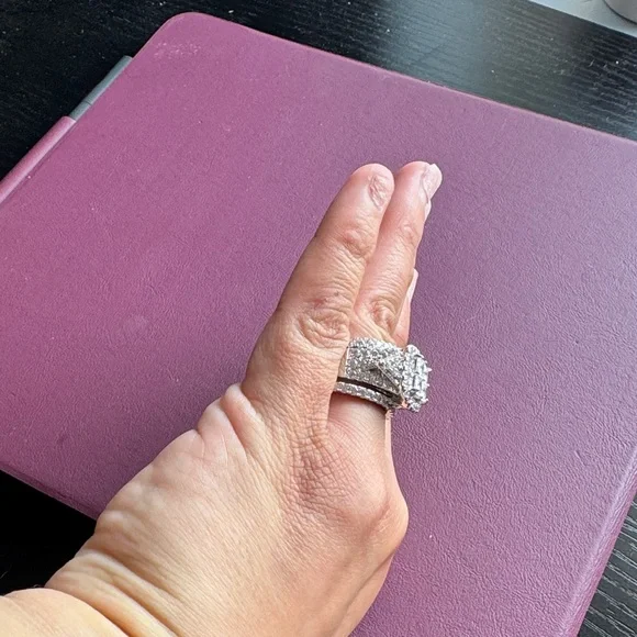 Elegant Silver 925 Band Ring 3 piece set - Picture 4 of 7